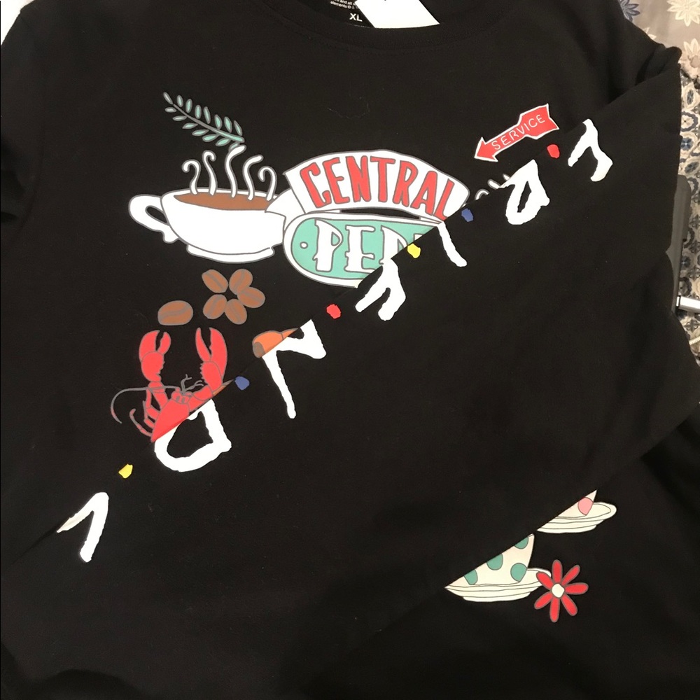 Central Perk Black Long Sleeve Graphic Tee